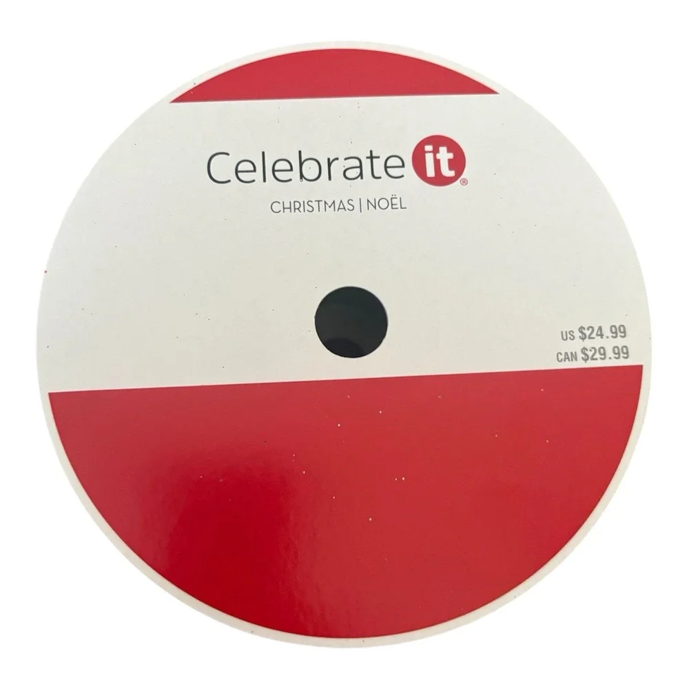 NEW 2pk Celebrate It Christmas Wired‎ Jumbo Green Red White Ribbon 2.5in. X 80ft